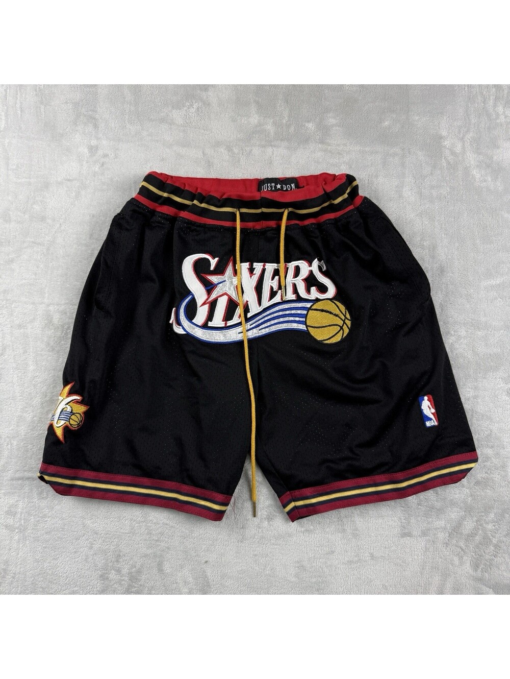 Just Don Philadelphia 76ers Men’s S 1999-00 NBA Basketball Shorts Made in USA